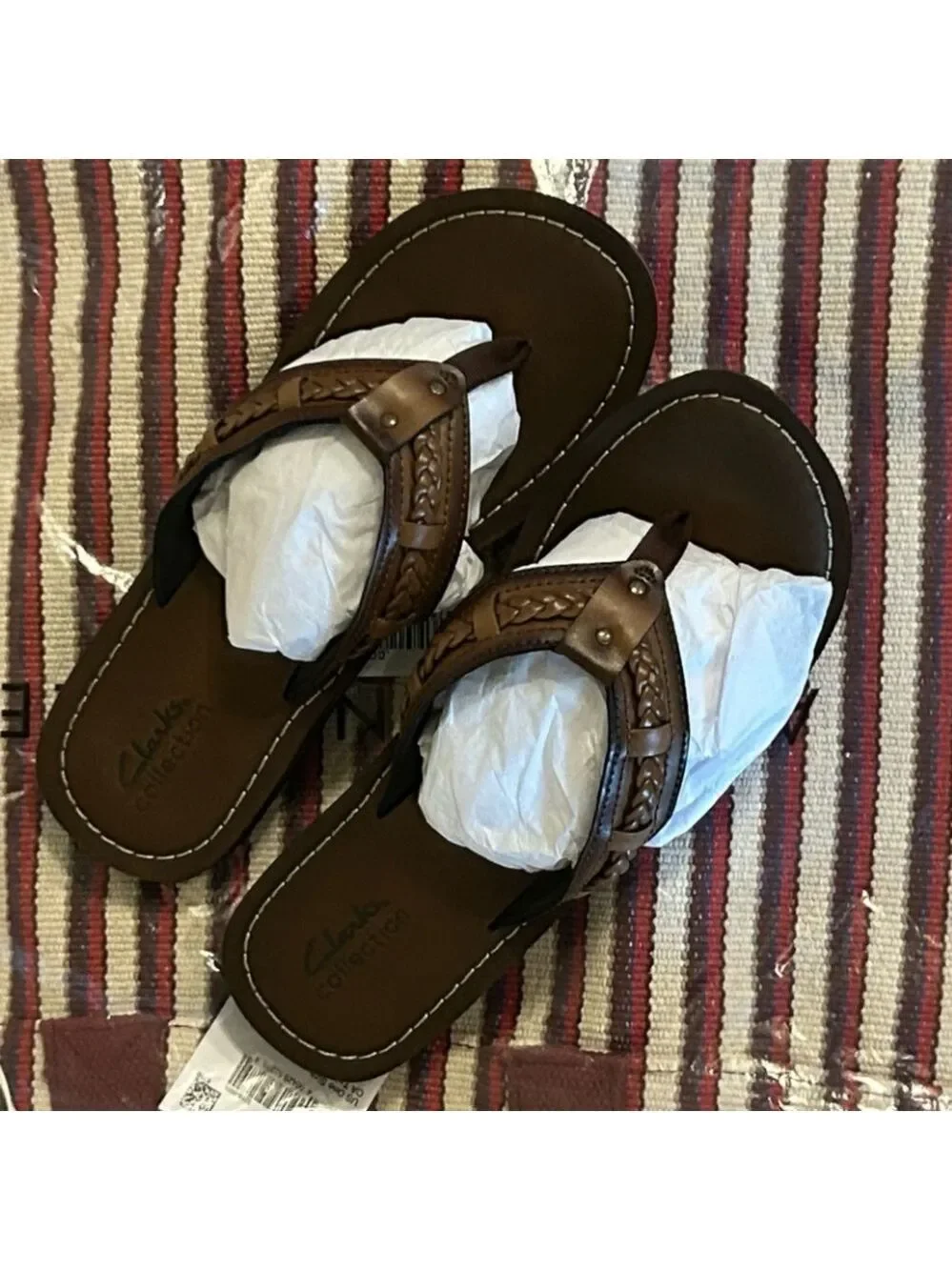 Clarks Tan Leather Sandals Size 8 Brown Black Clarks Boho Sandals